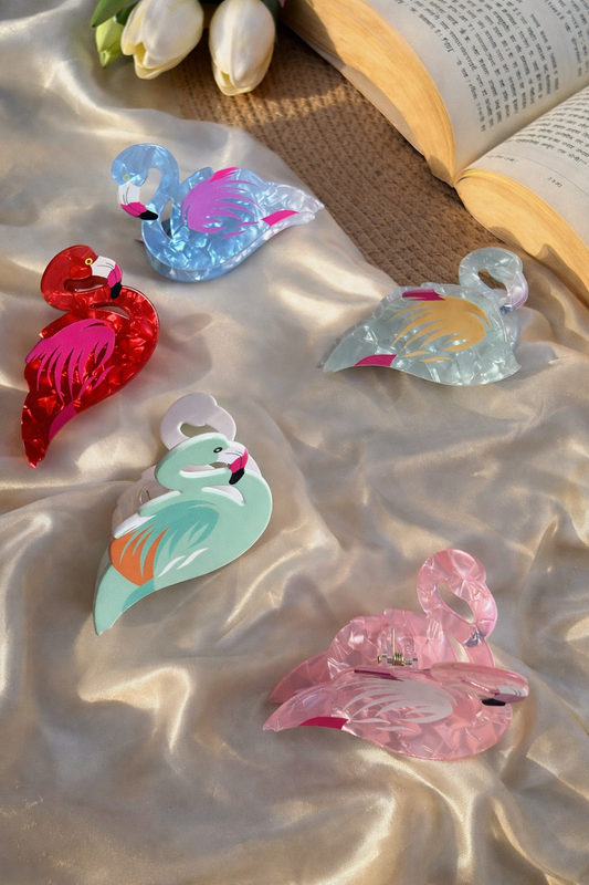 Flamingo Hair Claw Clip