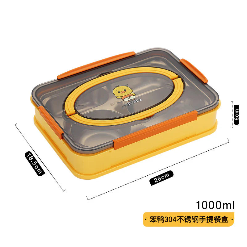 Bento Duck Lunch Box With Spoon and Fork