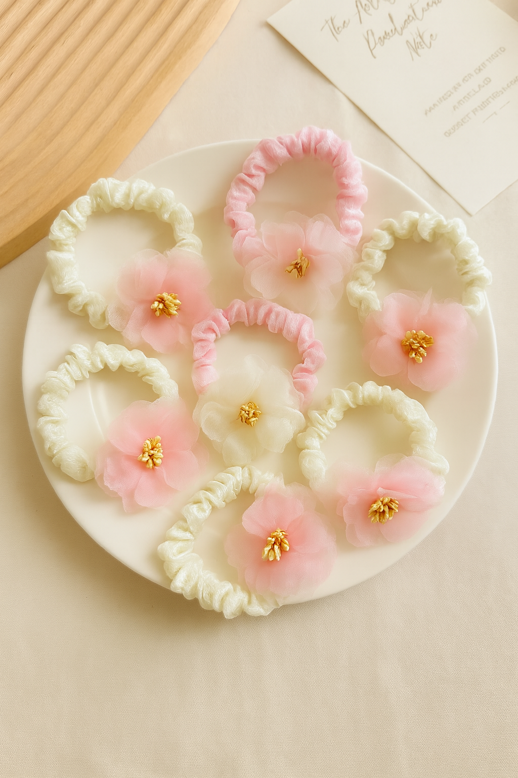 Soft girl flower scrunchie