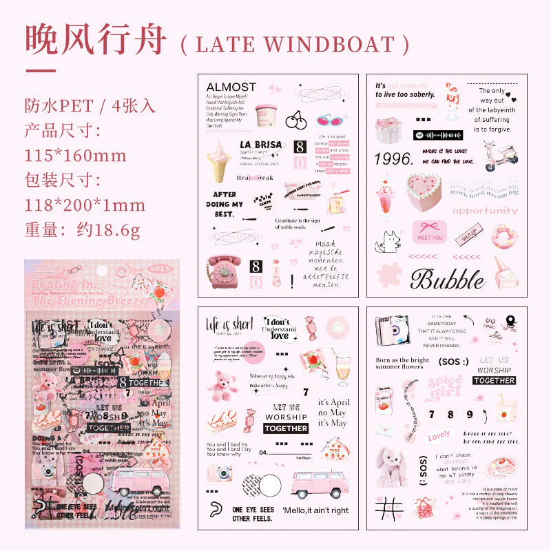 Message & Items Sticker Sheet - 4 Pcs