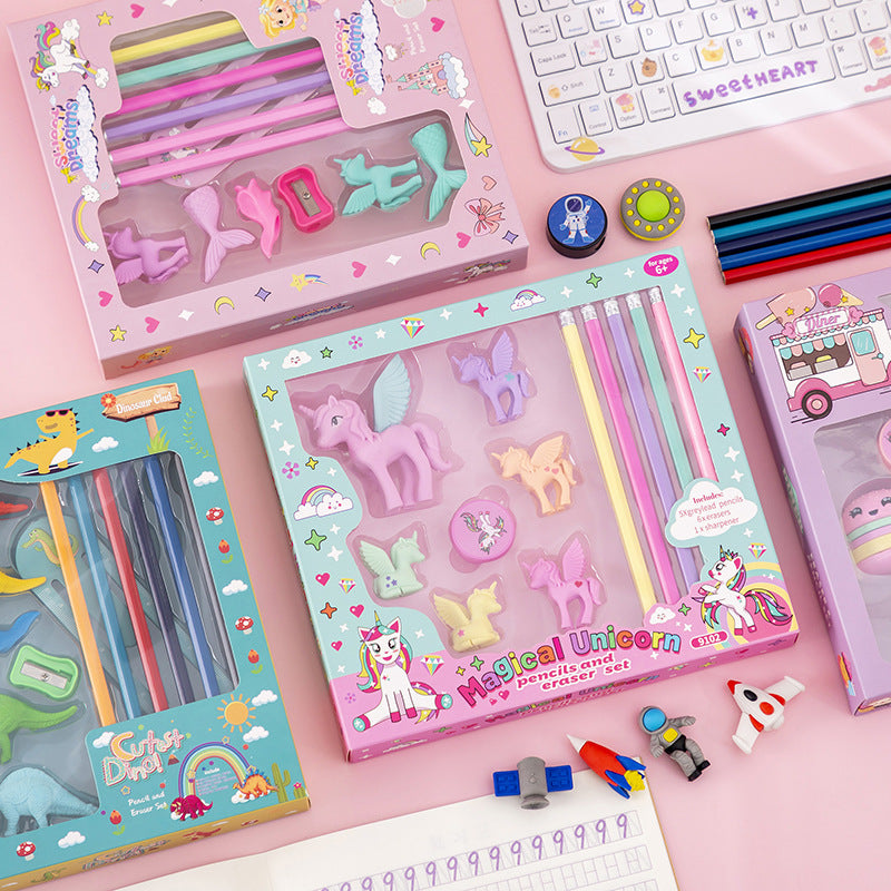 13 in 1 scented pencil eraser gift theme set