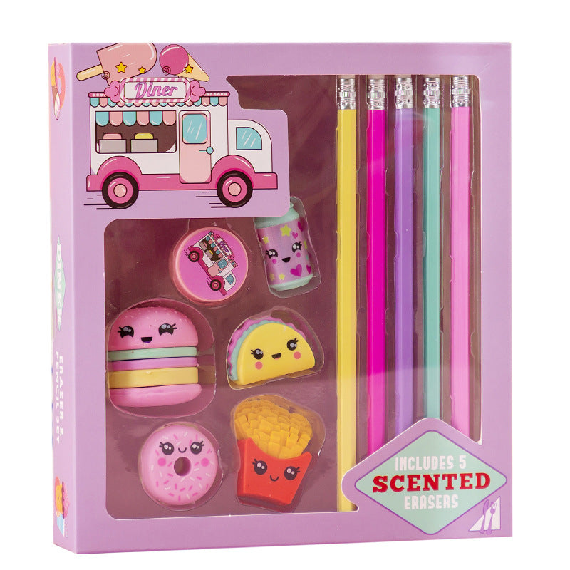 13 in 1 scented pencil eraser gift theme set
