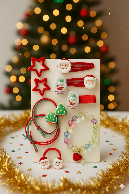 Christmas Hair Accessories Gift Box -12 Pcs