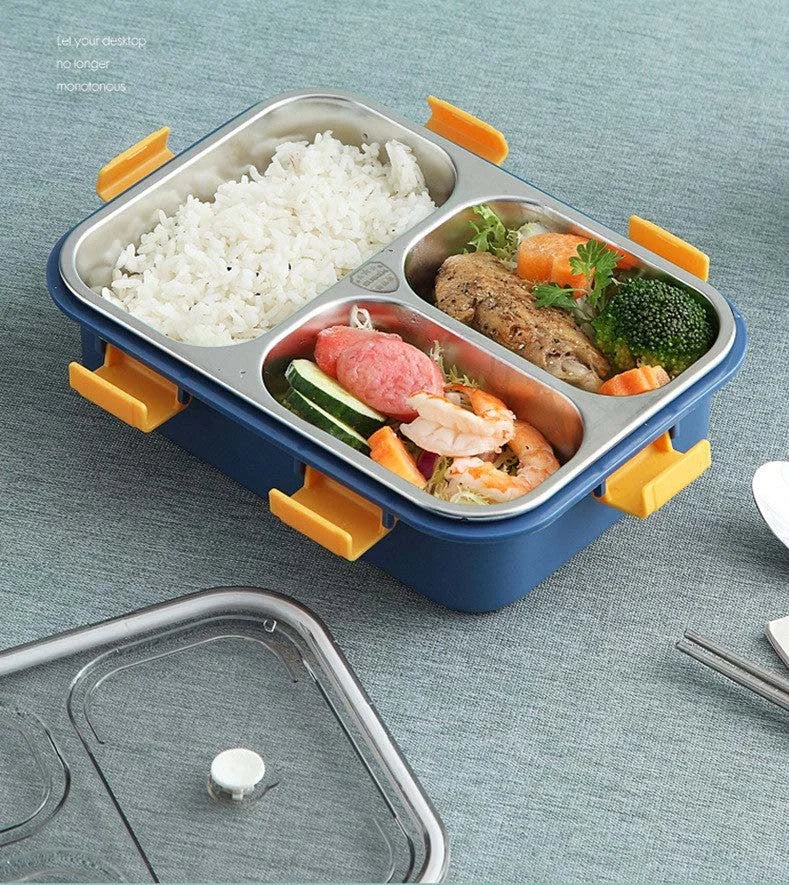 Double Decker 4 Compartment Insulated Bento Lunch Box