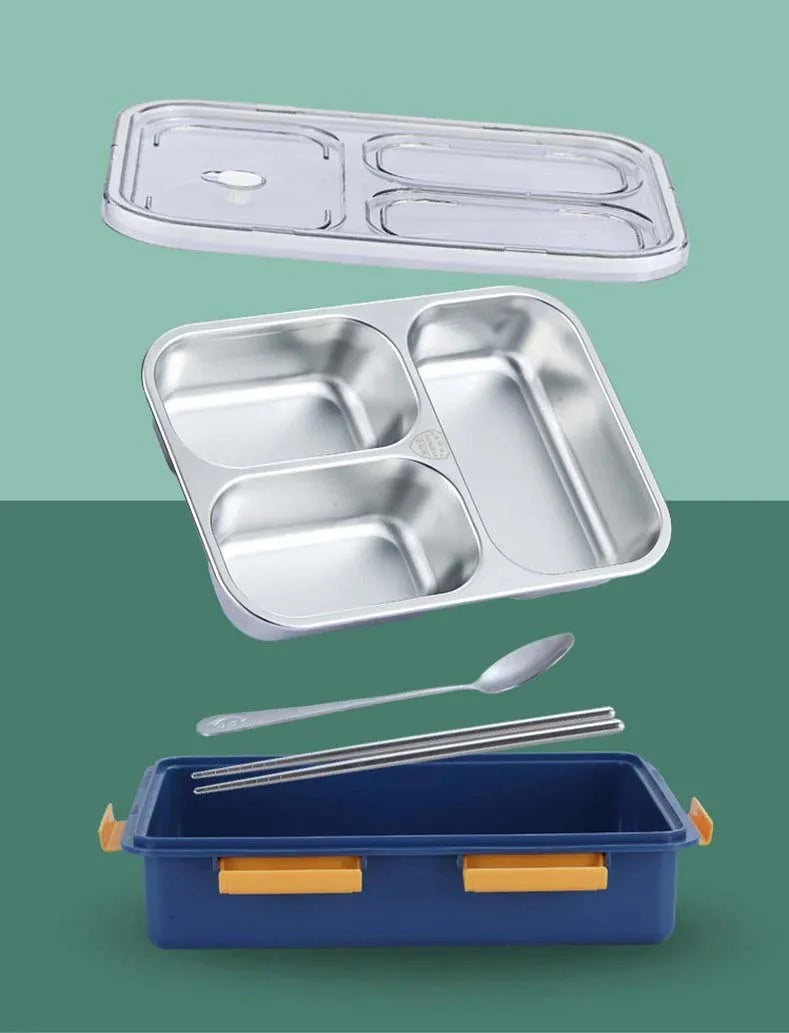 Double Decker 4 Compartment Insulated Bento Lunch Box