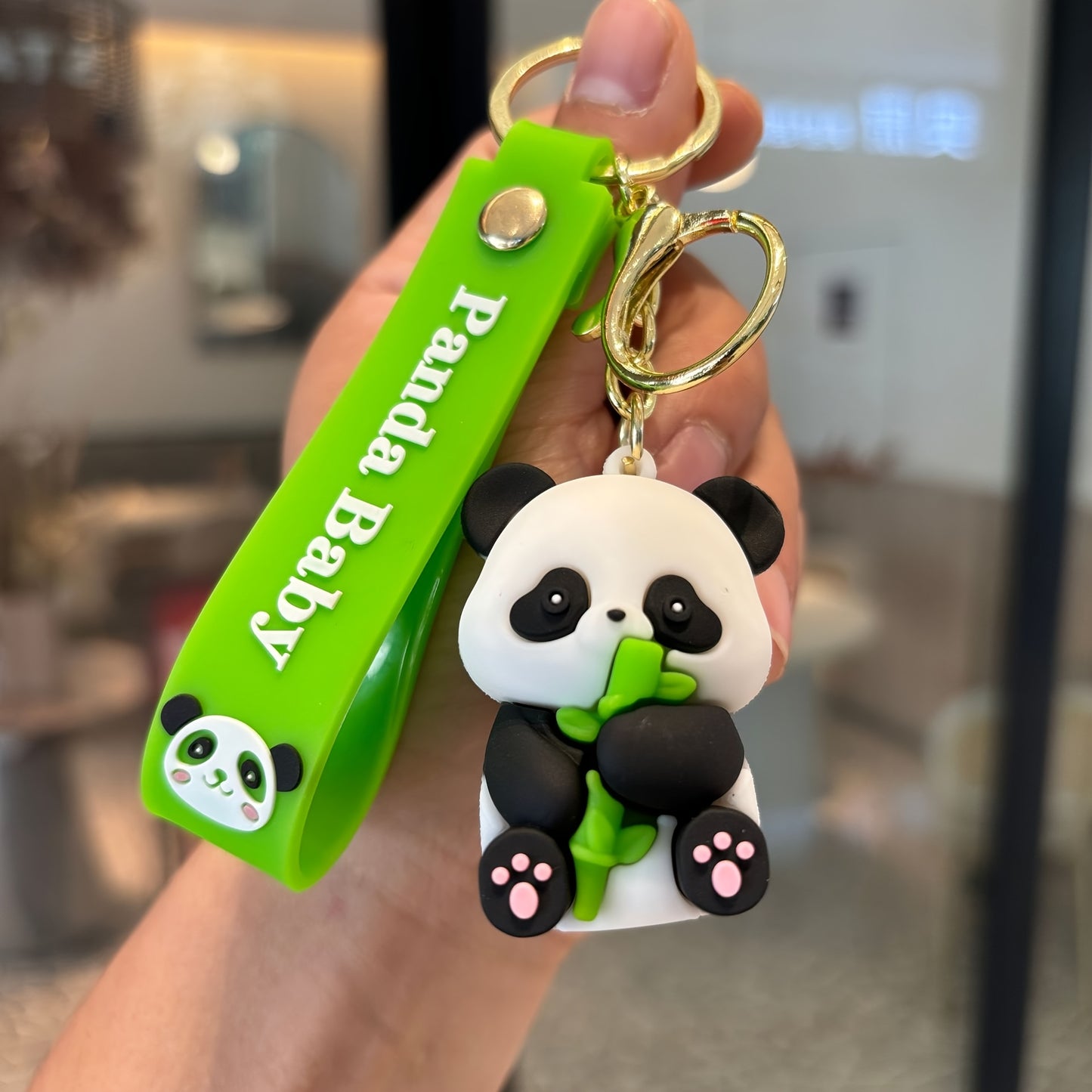 Chubby panda keychain