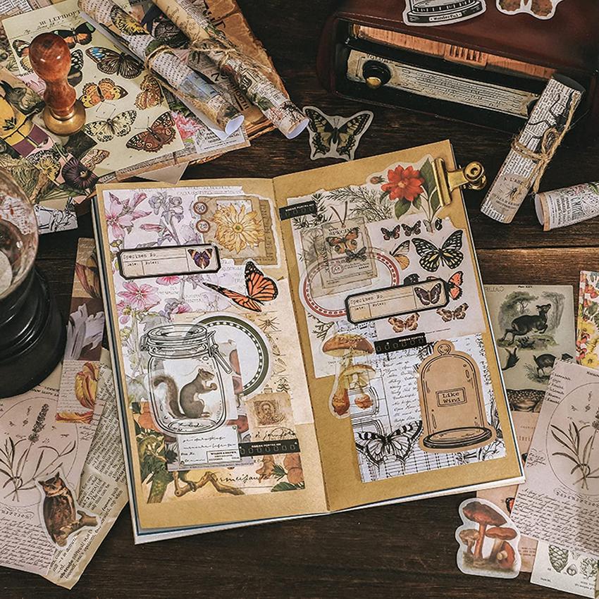 Vintage 100 Pcs Sticker Box