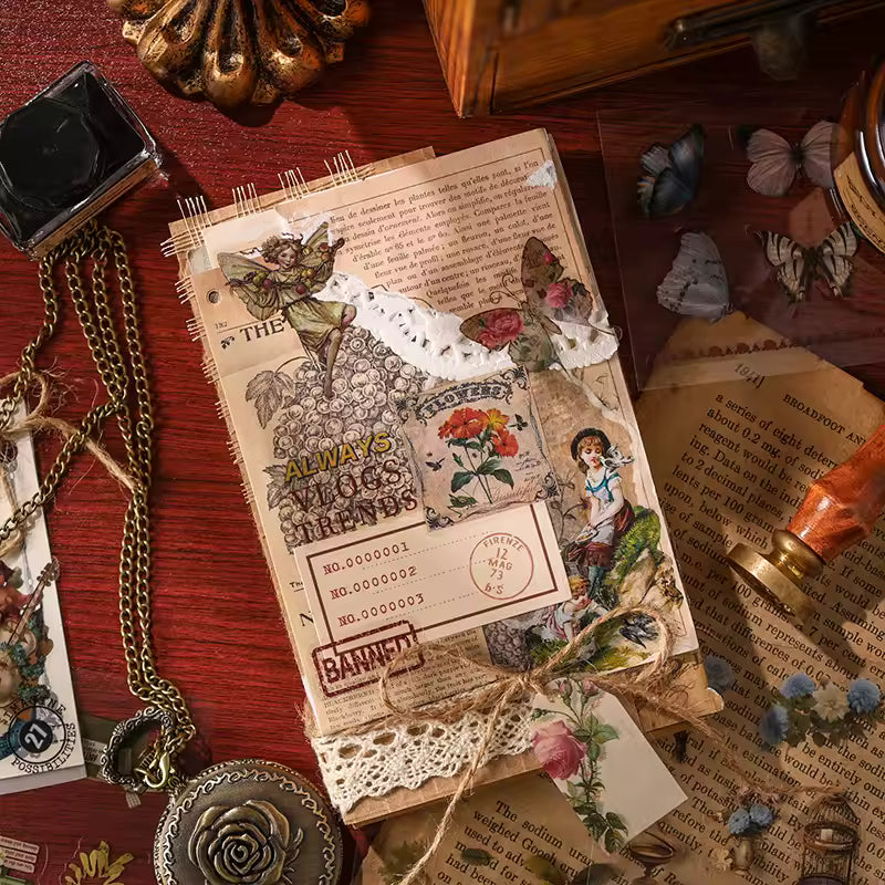 Vintage 100 Pcs Sticker Box