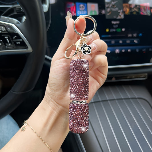 Rheinstone mini perfume keychain
