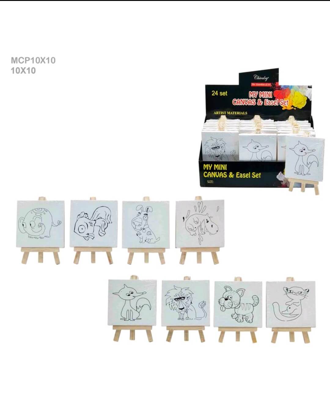 Mini Canvas and Easel Set (animals)