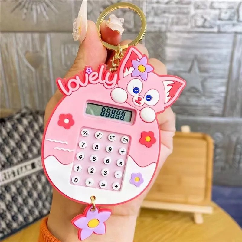 lovely Mini Round Maze Calculator Silicone Keychain