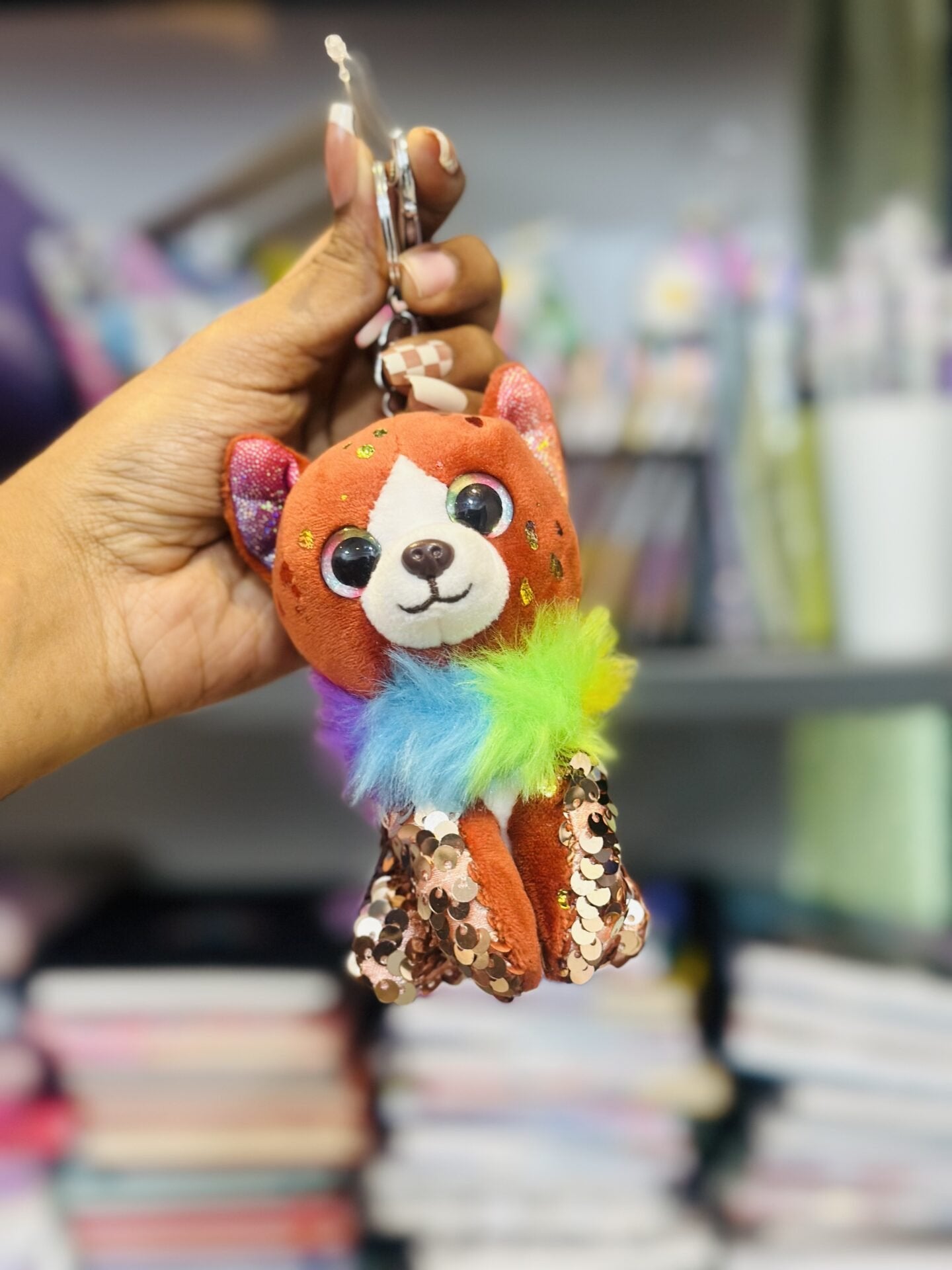 Soft Toy Glitter Keychains