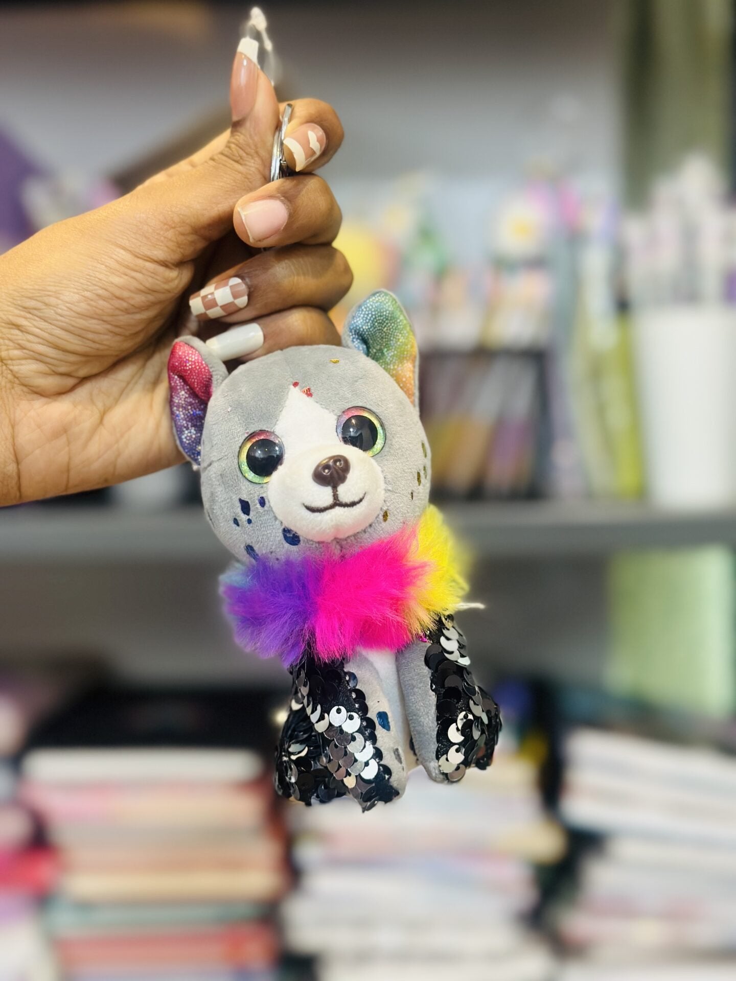 Soft Toy Glitter Keychains