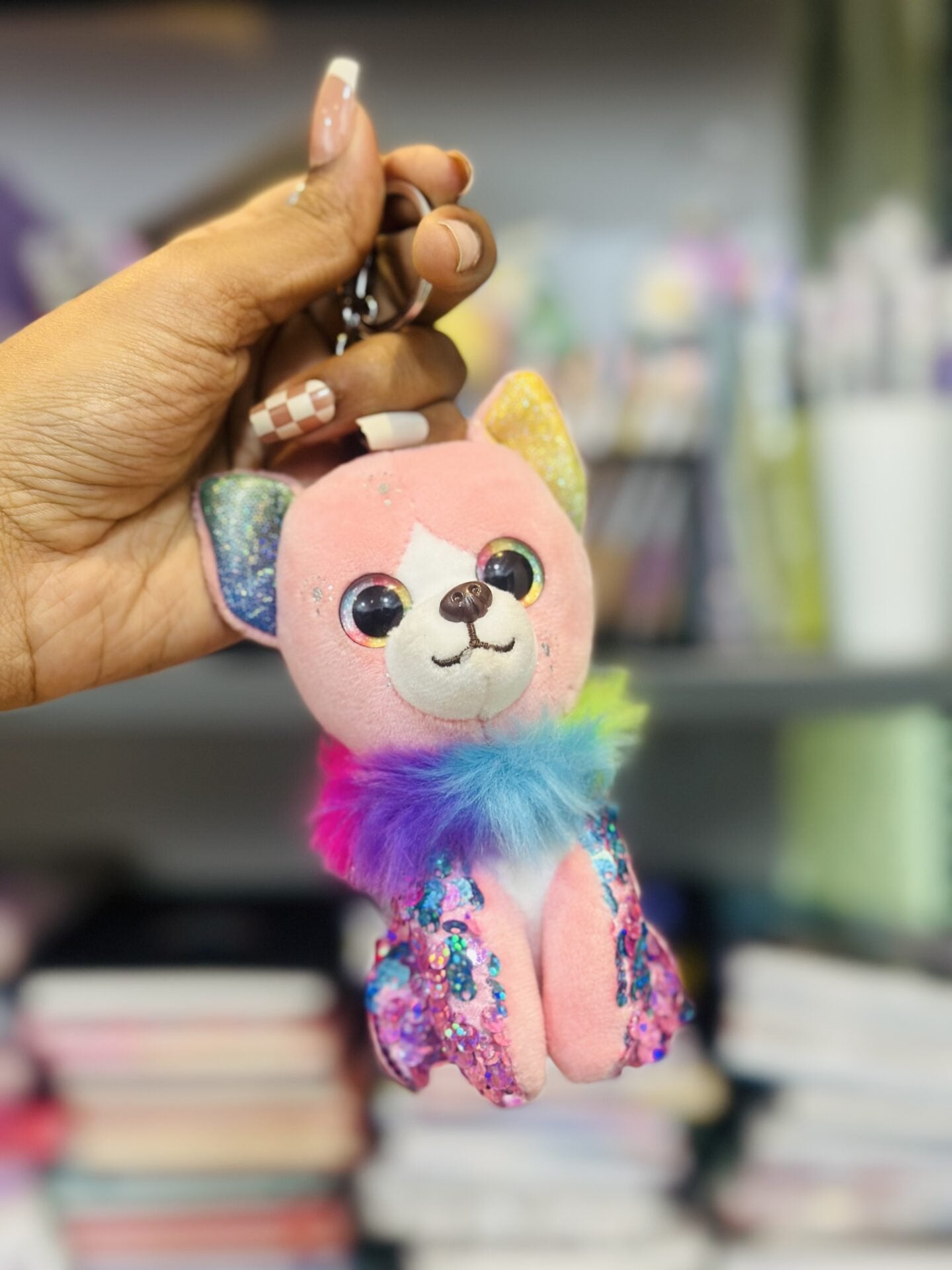 Soft Toy Glitter Keychains