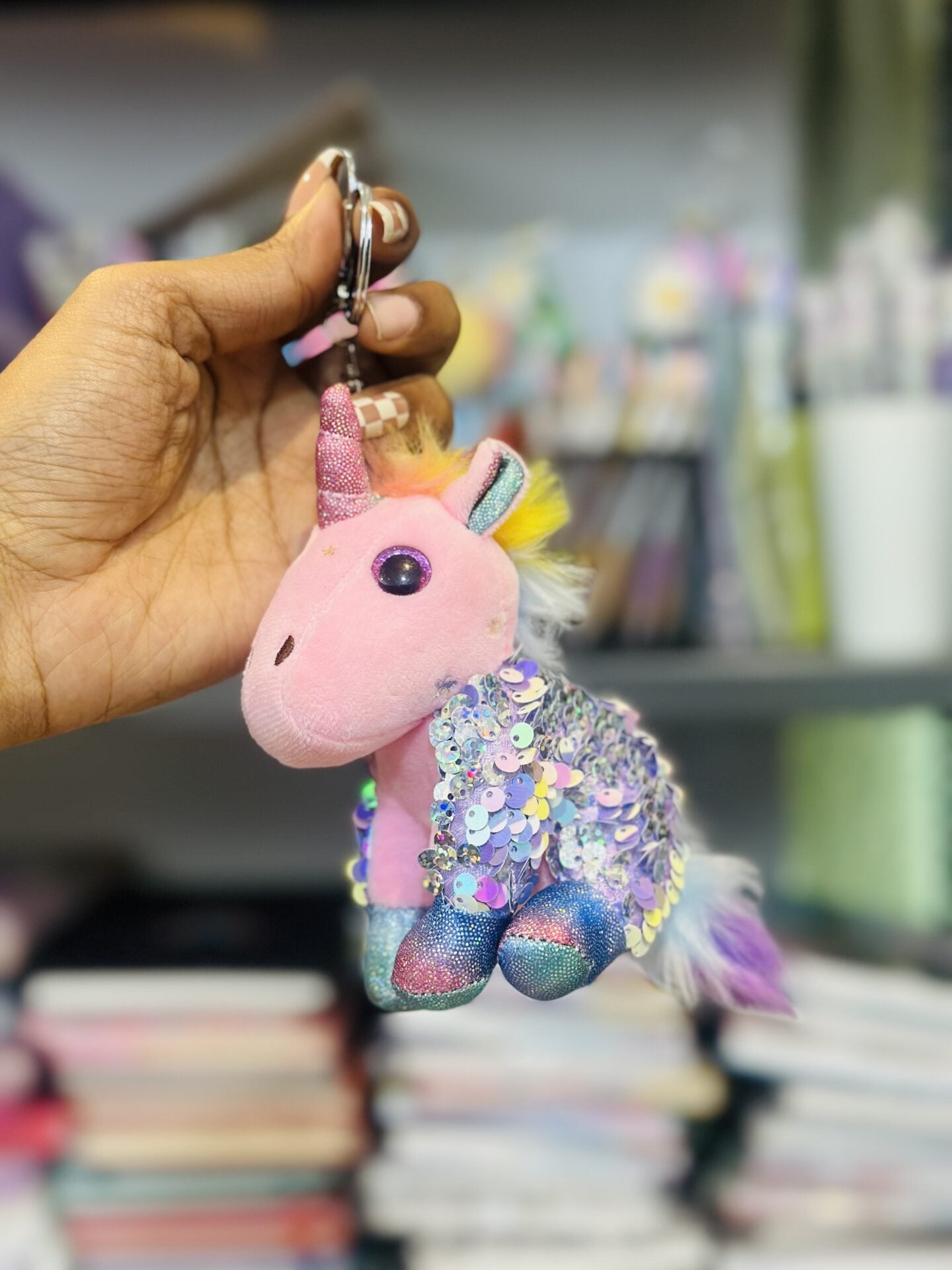 Soft Toy Glitter Keychains