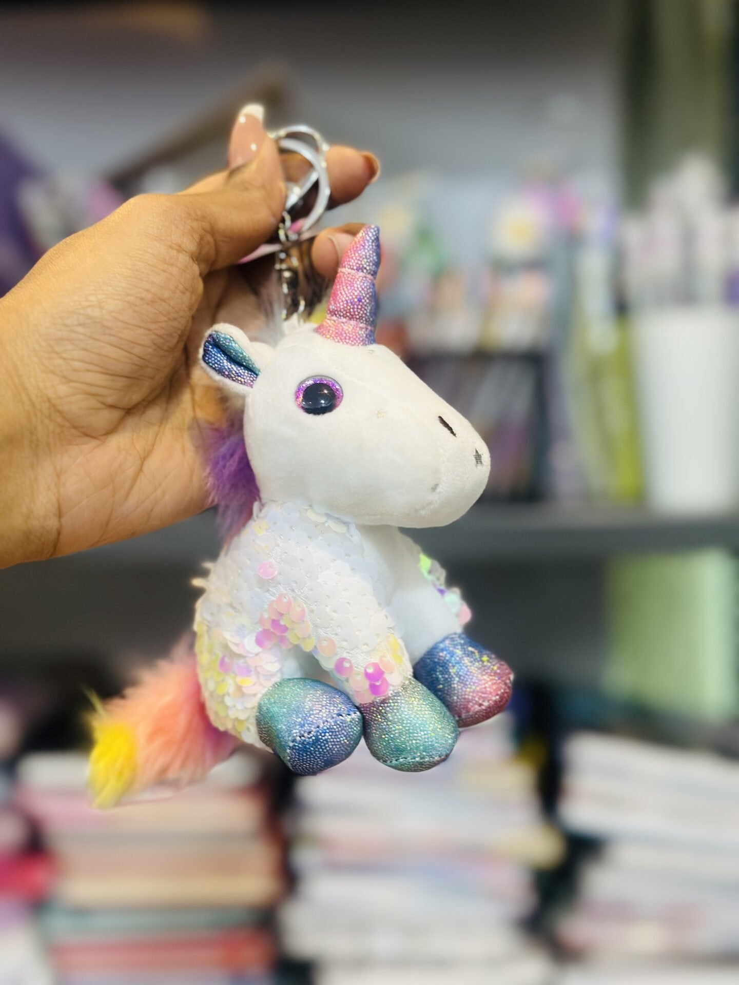 Soft Toy Glitter Keychains