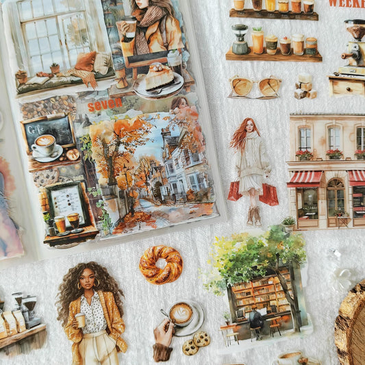 Vintage Girl Sticker Box-100 Pcs