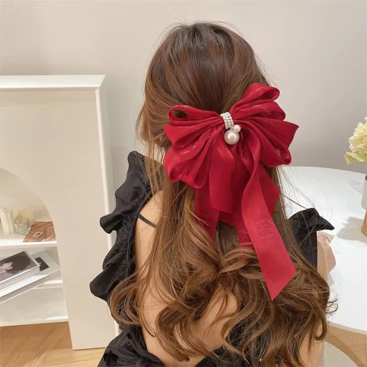 Pearl Satin Korean Luxe Bow
