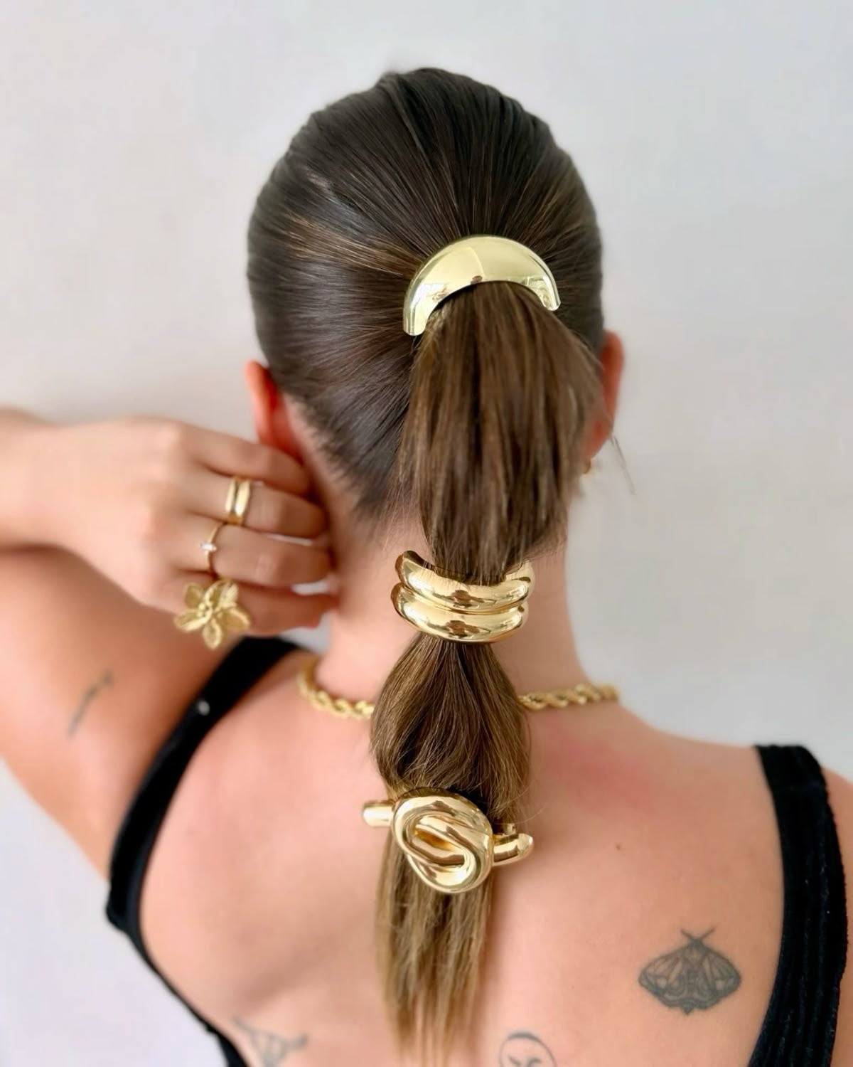 Pony metal hair cuff rubber bands