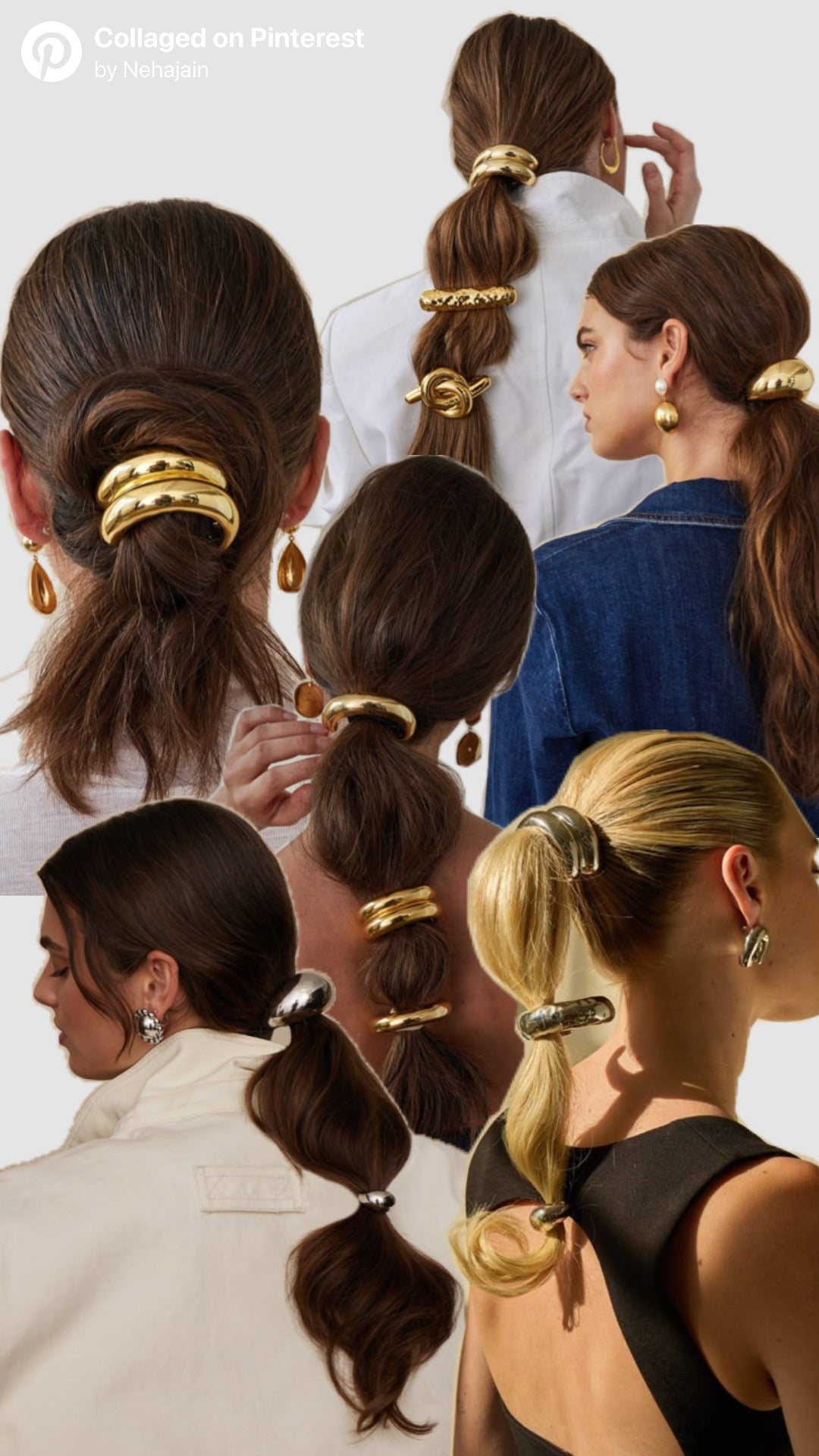 Pony metal hair cuff rubber bands