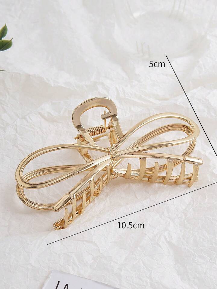 Bow korean metal hair claw clutch