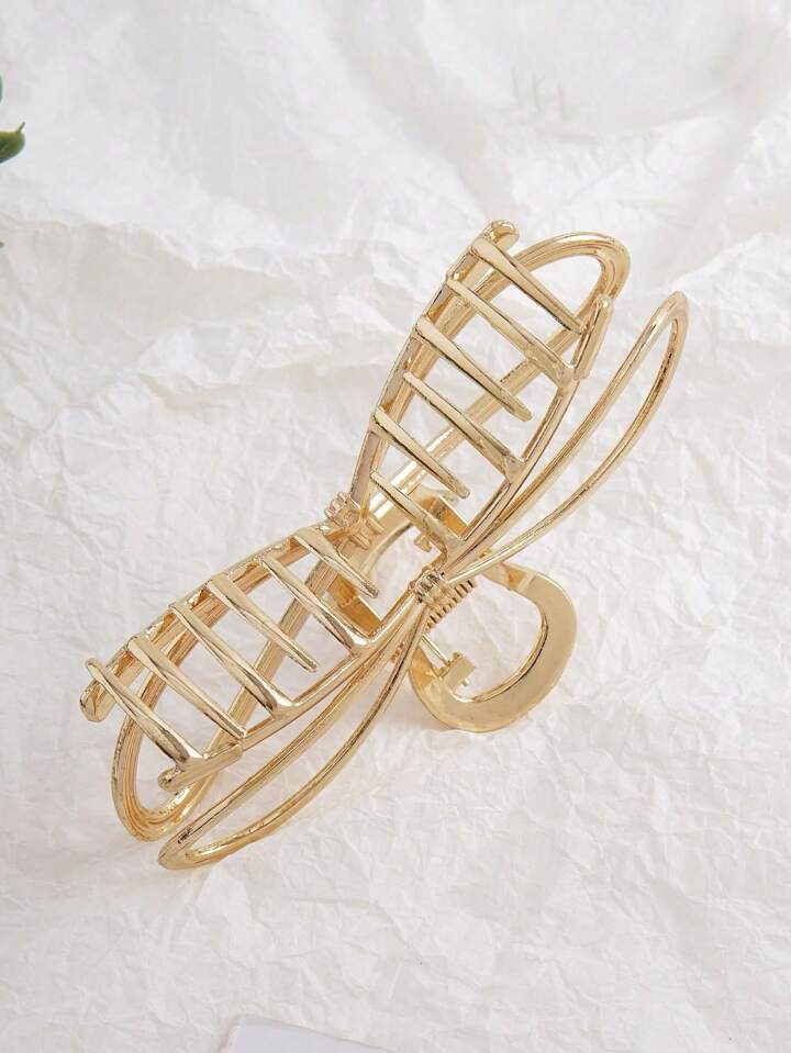 Bow korean metal hair claw clutch