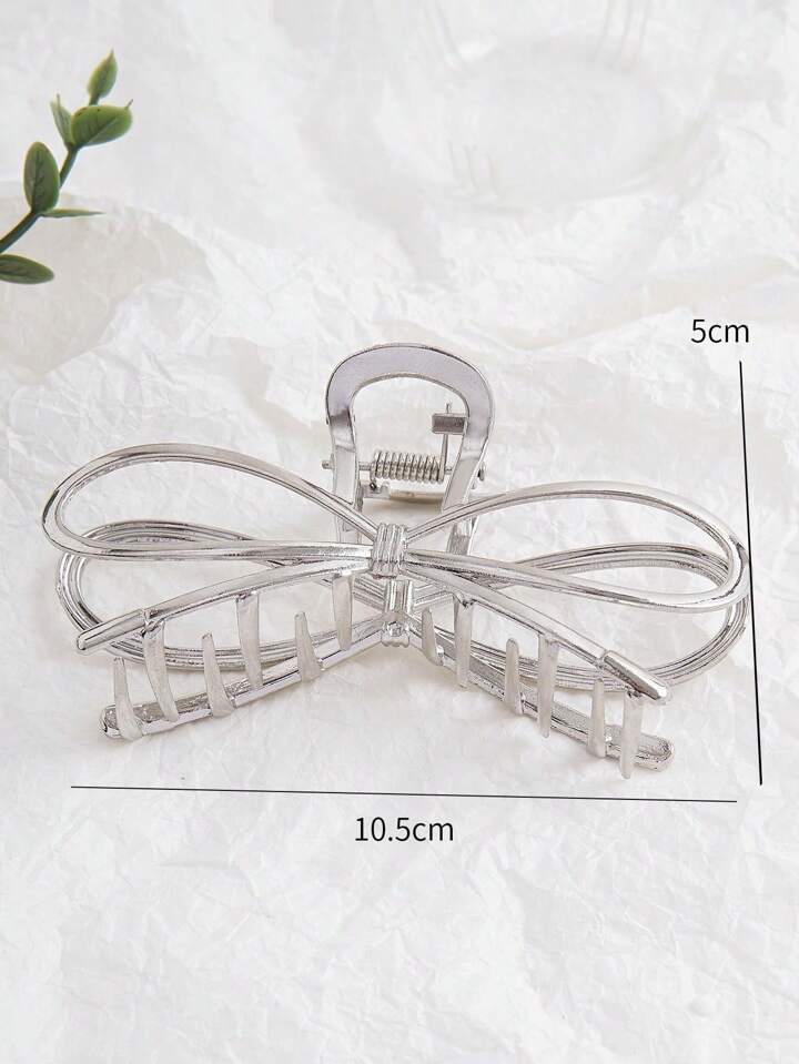 Bow korean metal hair claw clutch