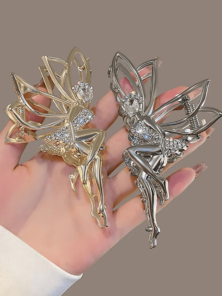Tinker bell metal hair claw clutch