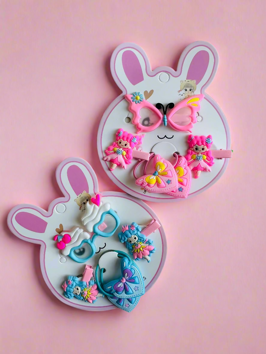 Kids hair clip card set