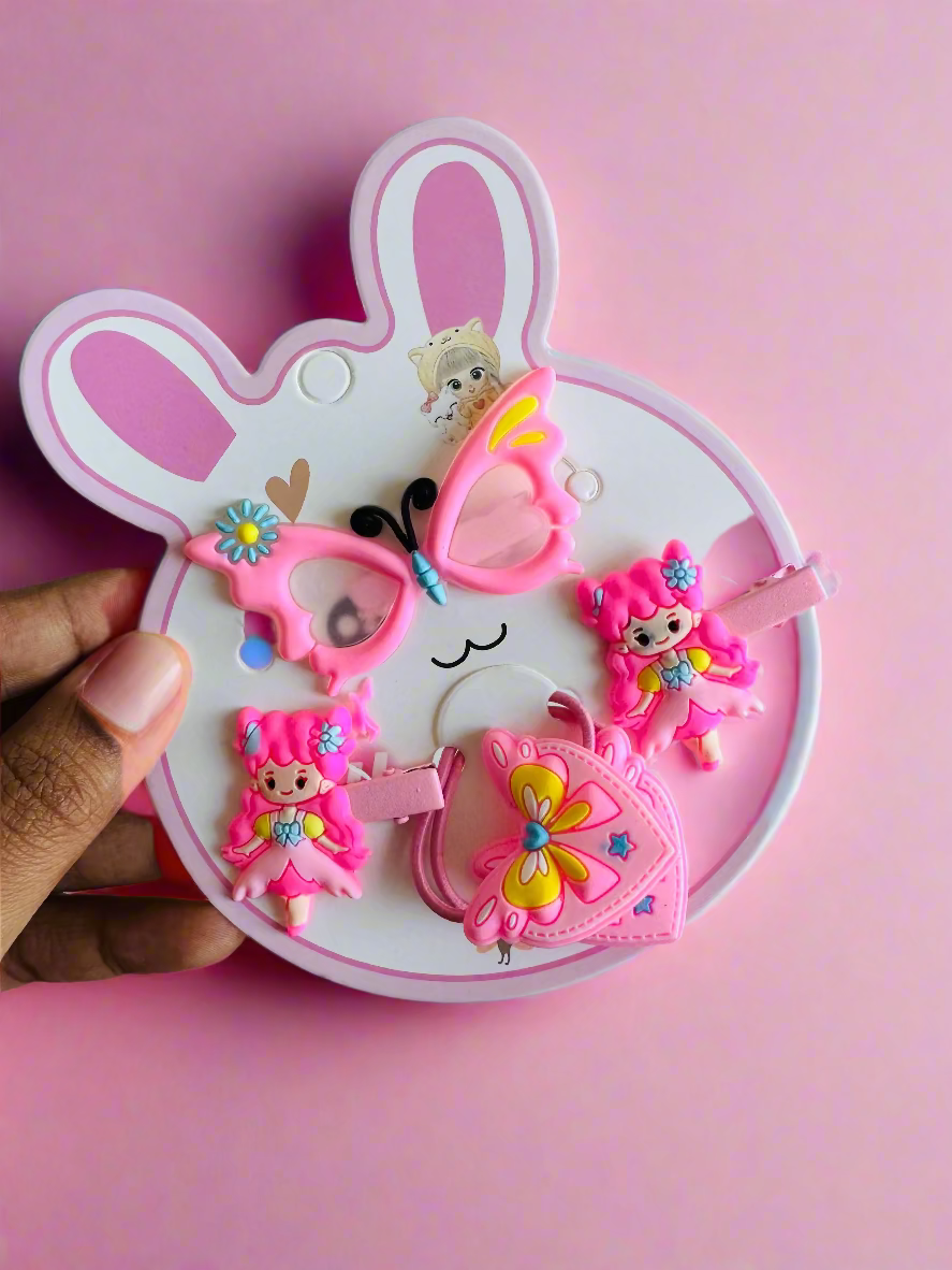 Kids hair clip card set
