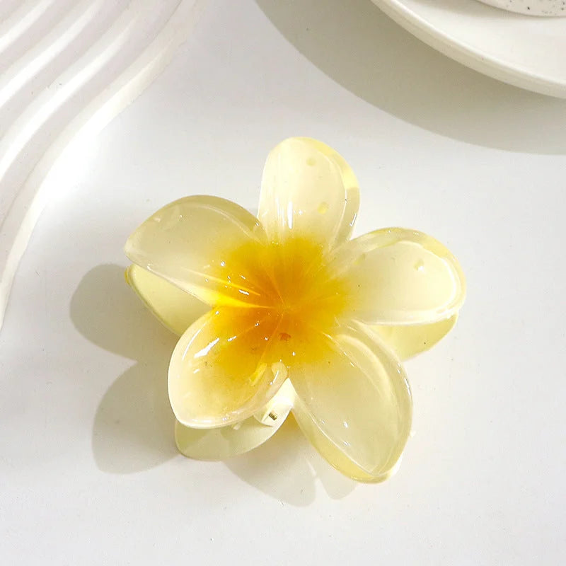 Yellow flower hair clutch