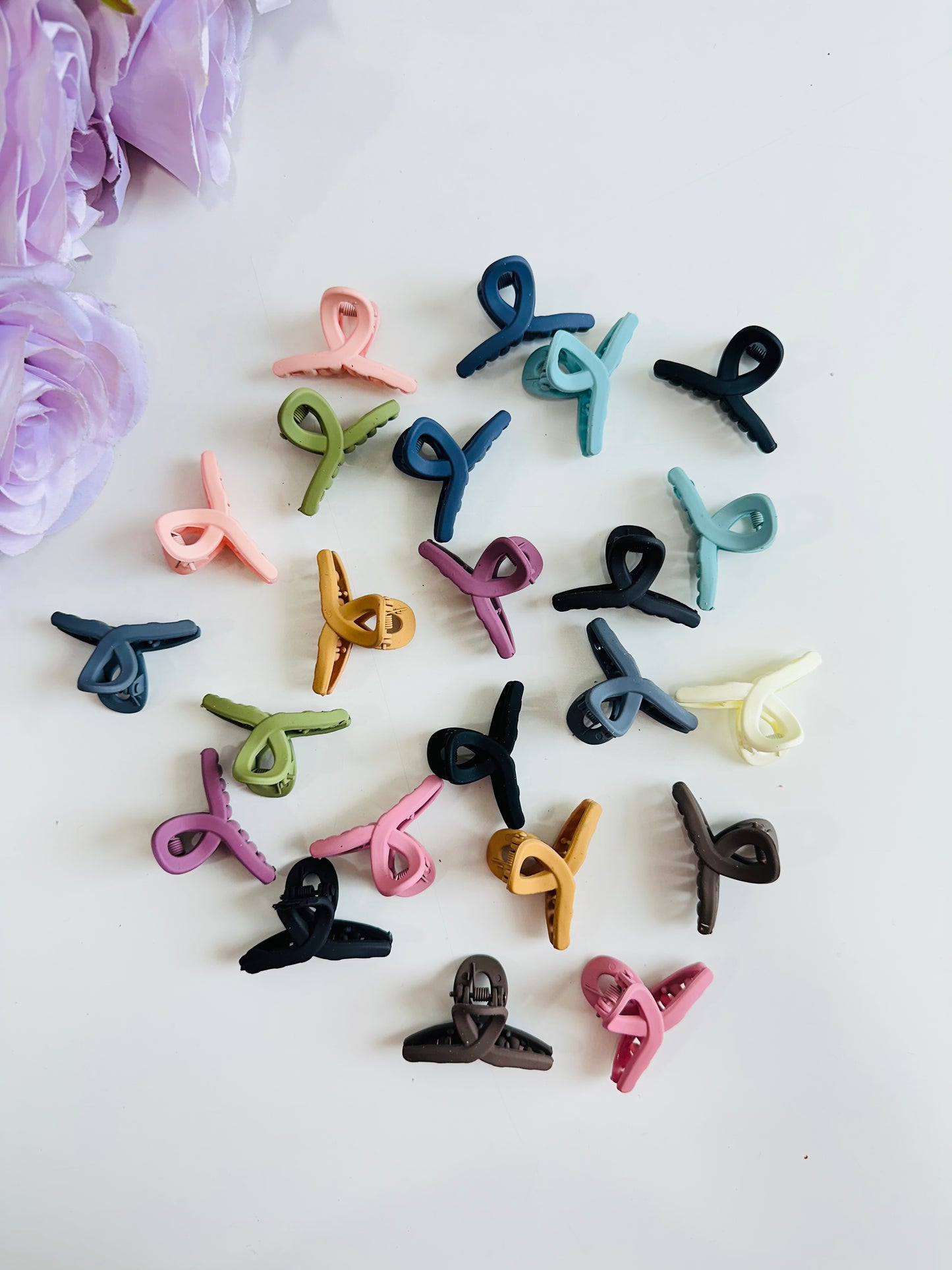 Mini matte korean hair claw clips