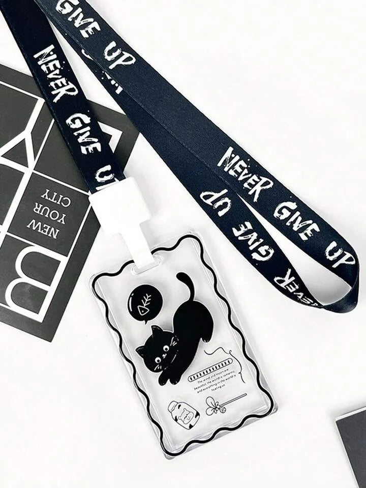 Black Cat Protective Id Card Holder