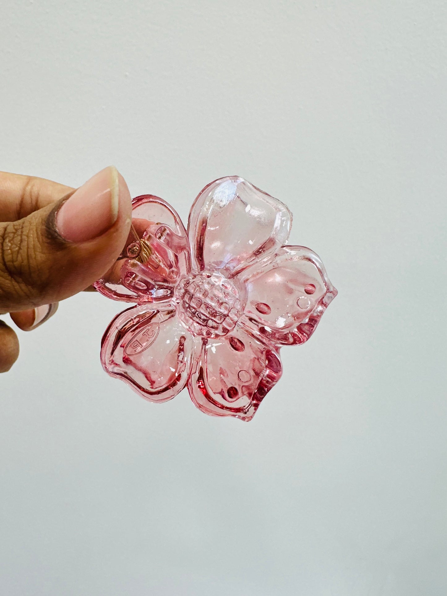 Korean flower Glass hair claw clip