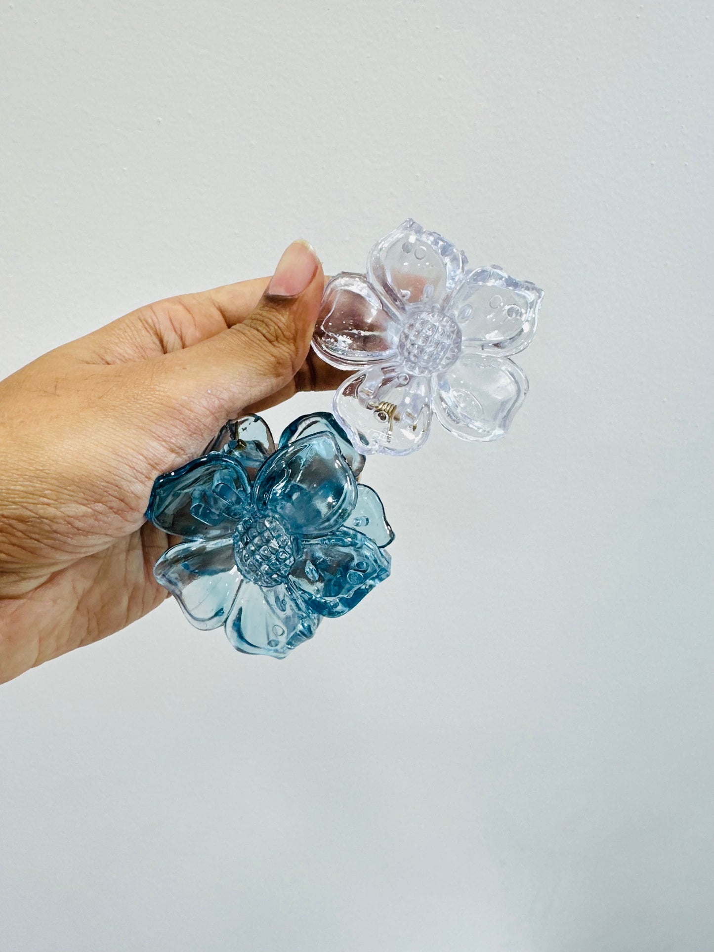 Korean flower Glass hair claw clip