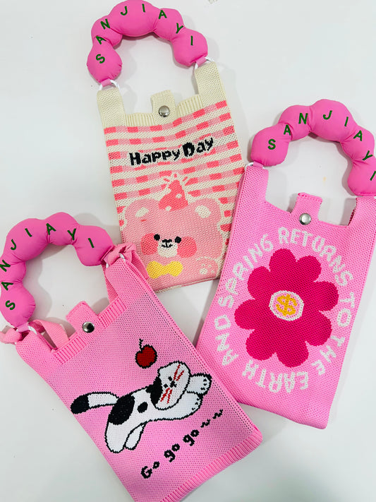 Korean sling bags with puffy handel