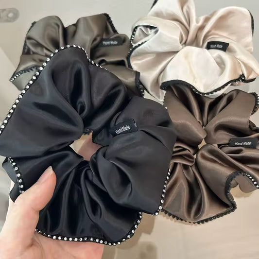 Satin browns korean scrunchie