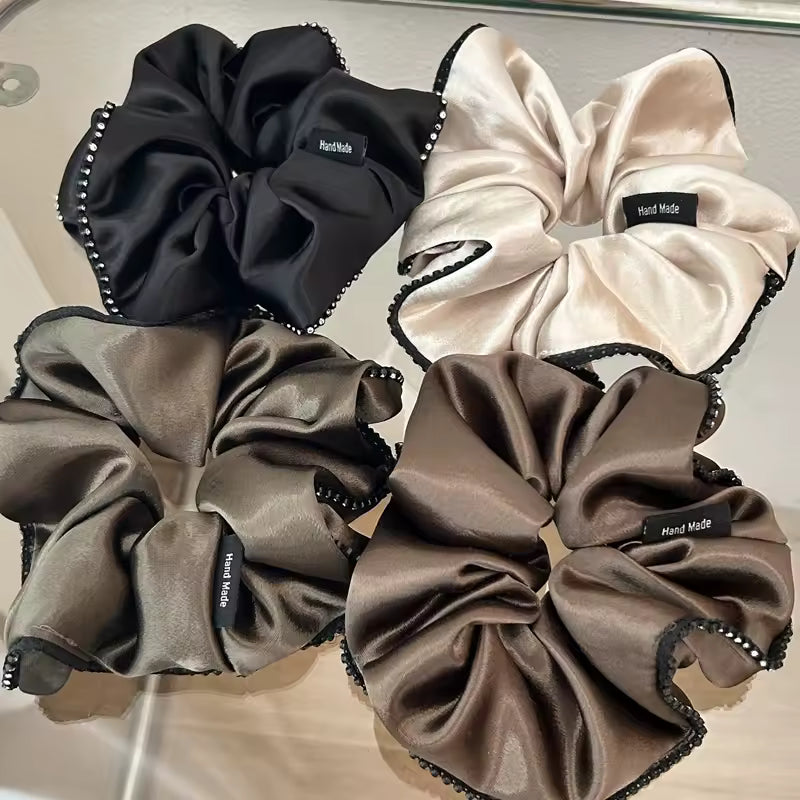 Satin browns korean scrunchie