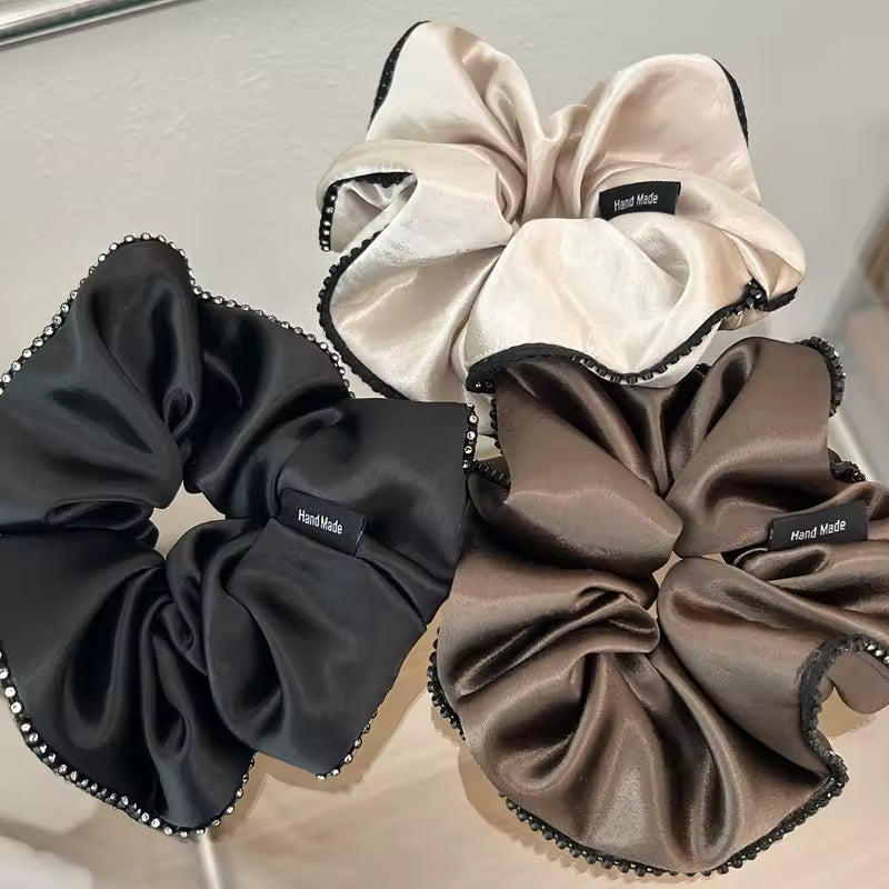 Satin browns korean scrunchie