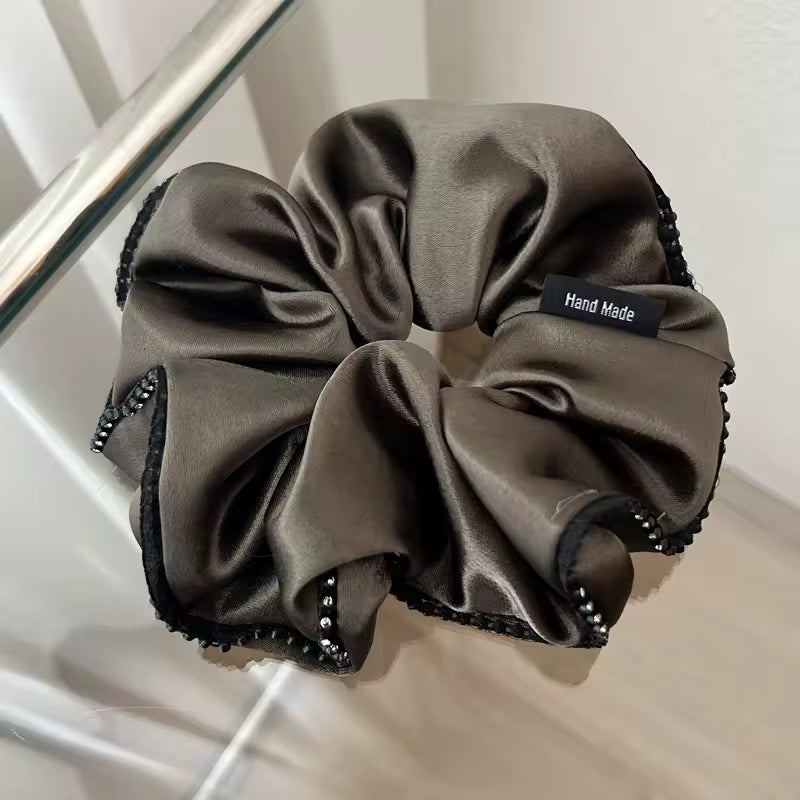 Satin browns korean scrunchie