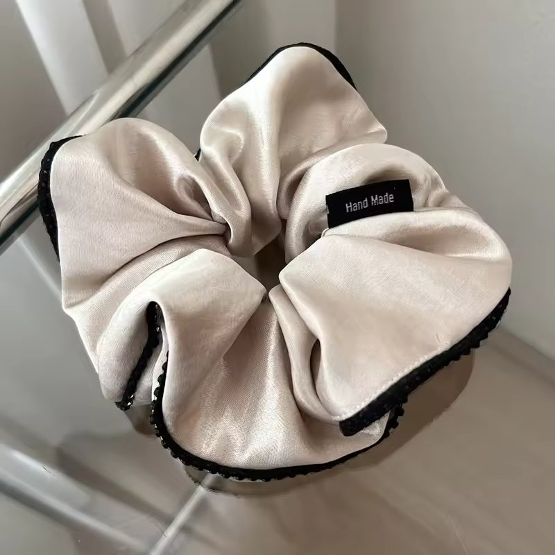 Satin browns korean scrunchie