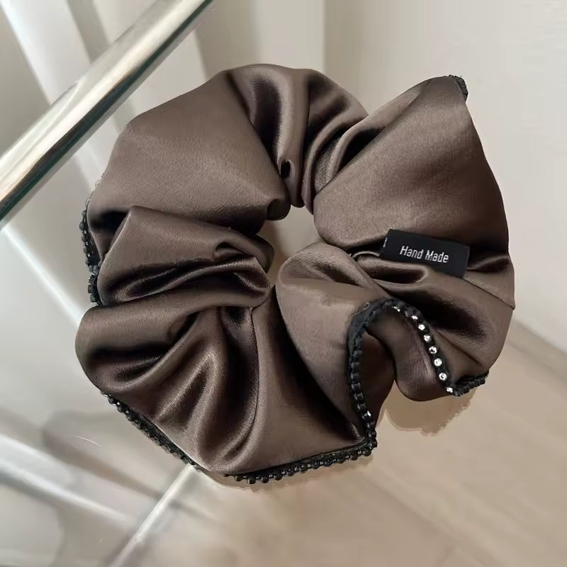 Satin browns korean scrunchie
