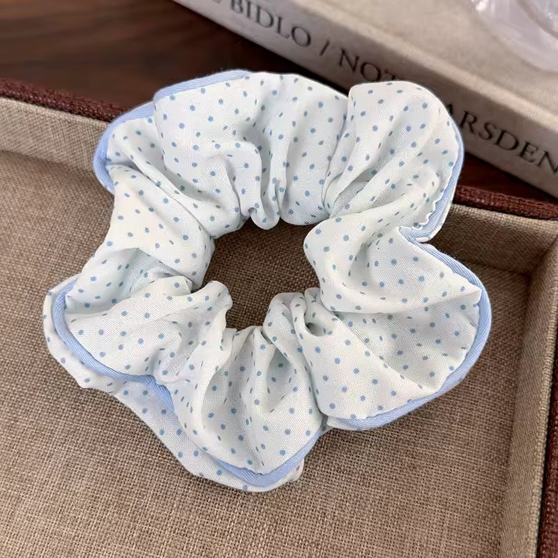 Blue bloom korean scrunchie