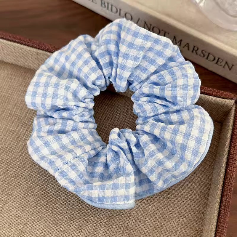 Blue bloom korean scrunchie