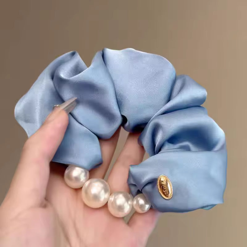 Satin pearl korean scrunchie