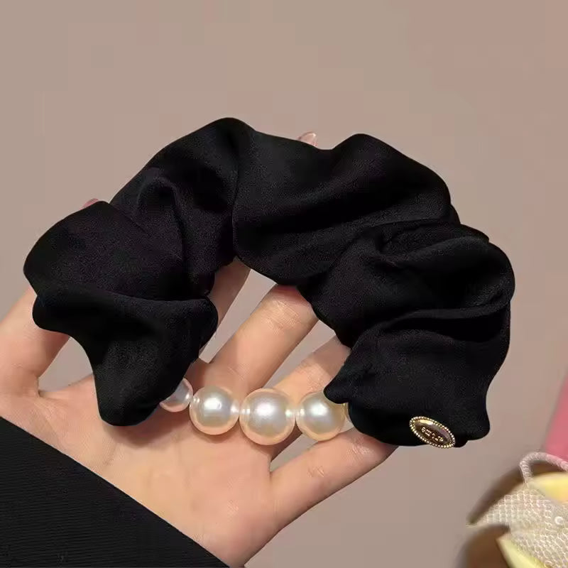 Satin pearl korean scrunchie