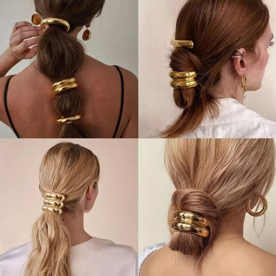 Pony metal hair cuff rubber bands