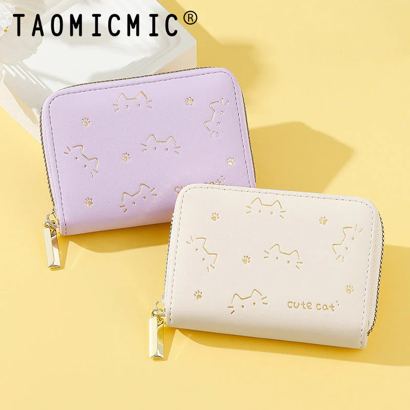 Cute cat korean mini wallet card holder