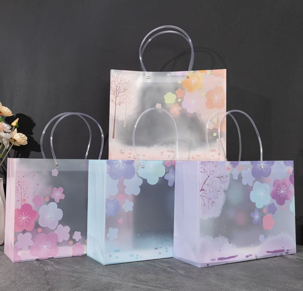 Cute cherry and hearts PVC Gift Bag