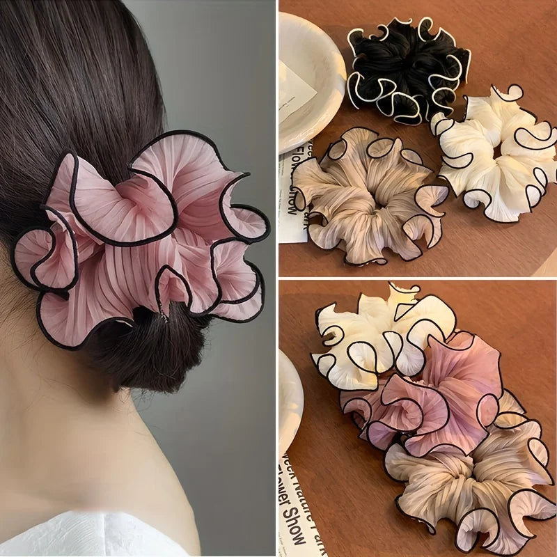 Korean wavy pastel scrunchie